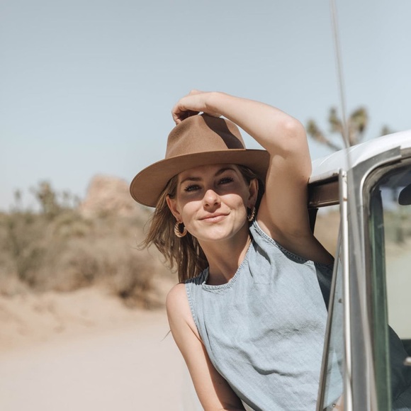 Will + Bear Calloway Tan | Brown Widebrim Fedora NWOT Medium - Picture 5 of 13